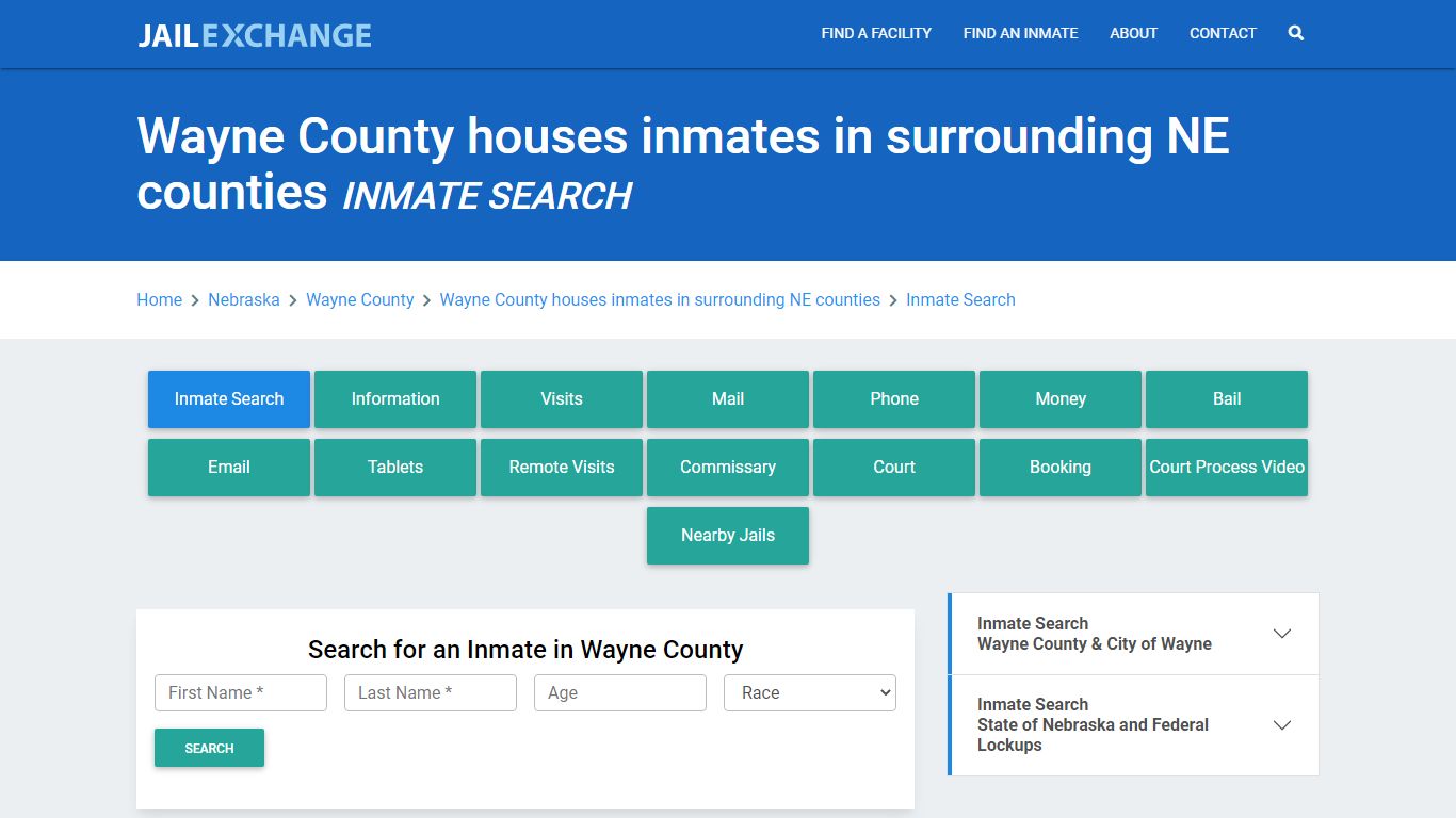 Wayne County houses inmates in surrounding NE counties