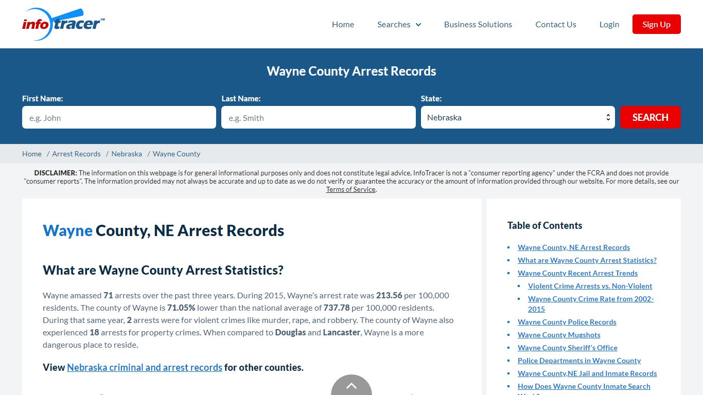 Wayne County, NE Arrests, Mugshots & Jail Records - InfoTracer